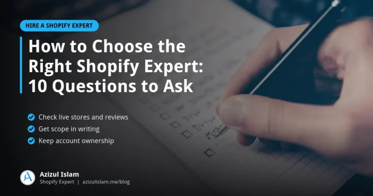 how to choose a shopify expert banner