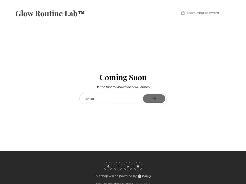 glowroutinelab.com homepage, e-commerce store built by Azizul Islam