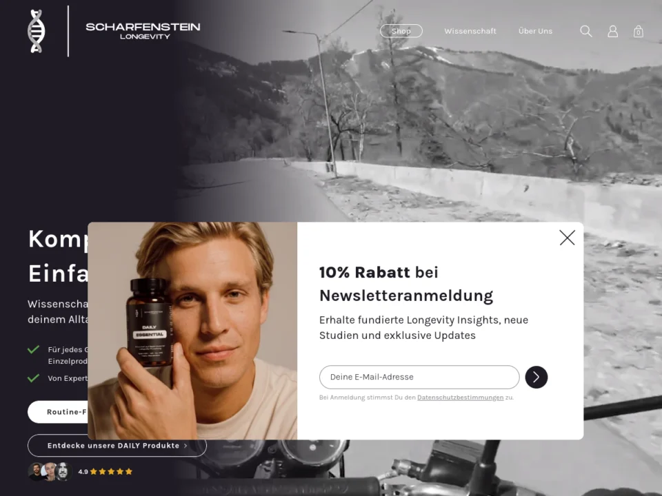 scharfenstein.eu homepage, e-commerce store built by Azizul Islam